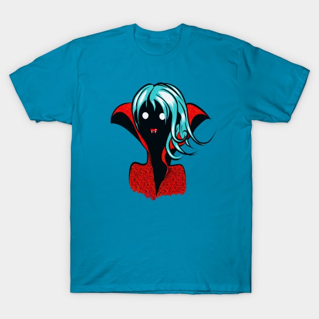 Funny Vampire Girl Character T-Shirt by Boriana Giormova